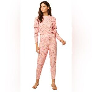 MISA PAYTON PANTS NWT SIZE SMALL PINK- Yellow splash travel or Sunday brunch